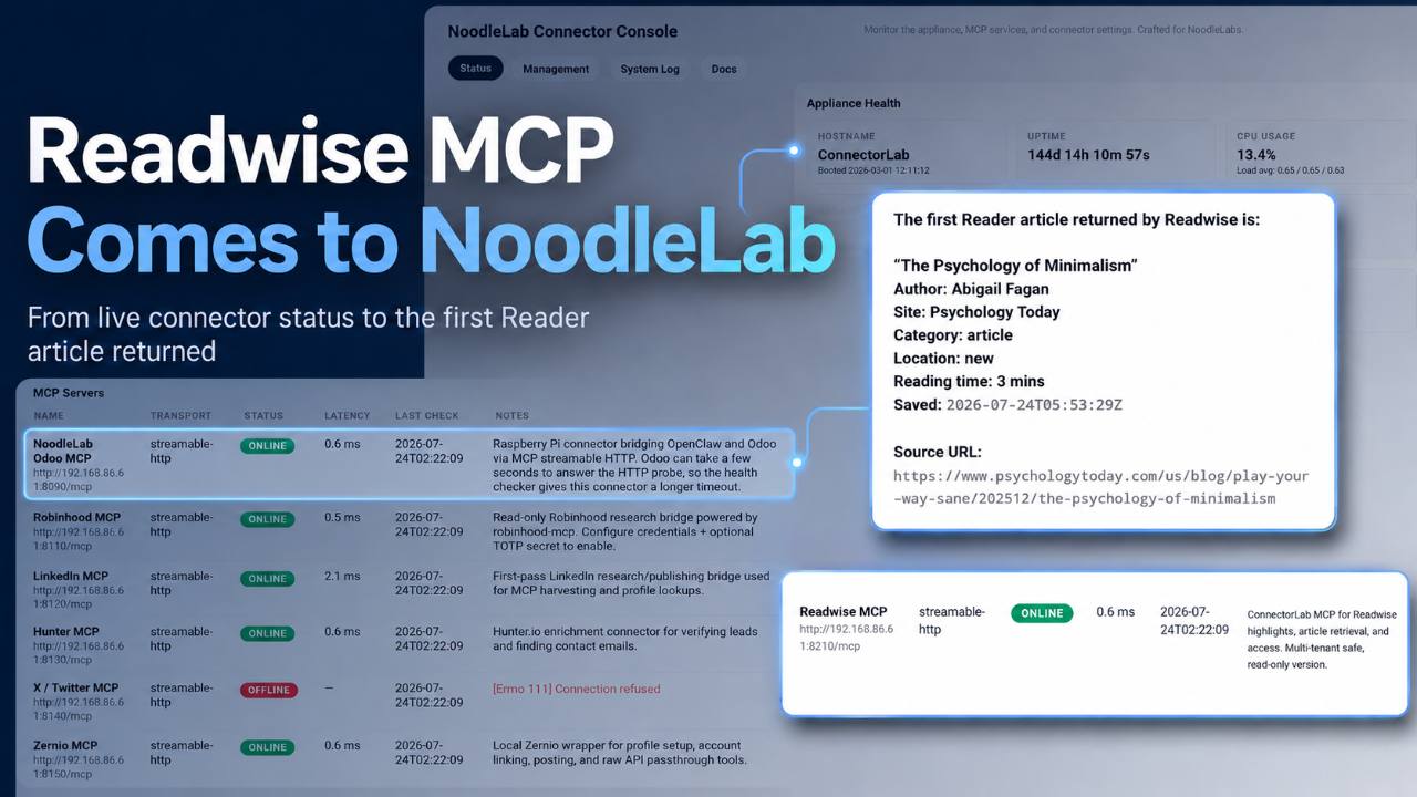 Readwise MCP Comes to NoodleLab